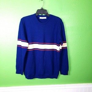 Vintage Carlo Gruber Men's Winter Ski Snow 100% Wool Pullover Sweater Sz Medium